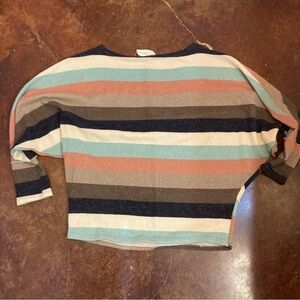 Ladies Fantastic Fawn Striped Lightweight Sweater